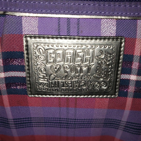 COACH POPPY Plaid Tote Bag Rare - Picture 2 of 12